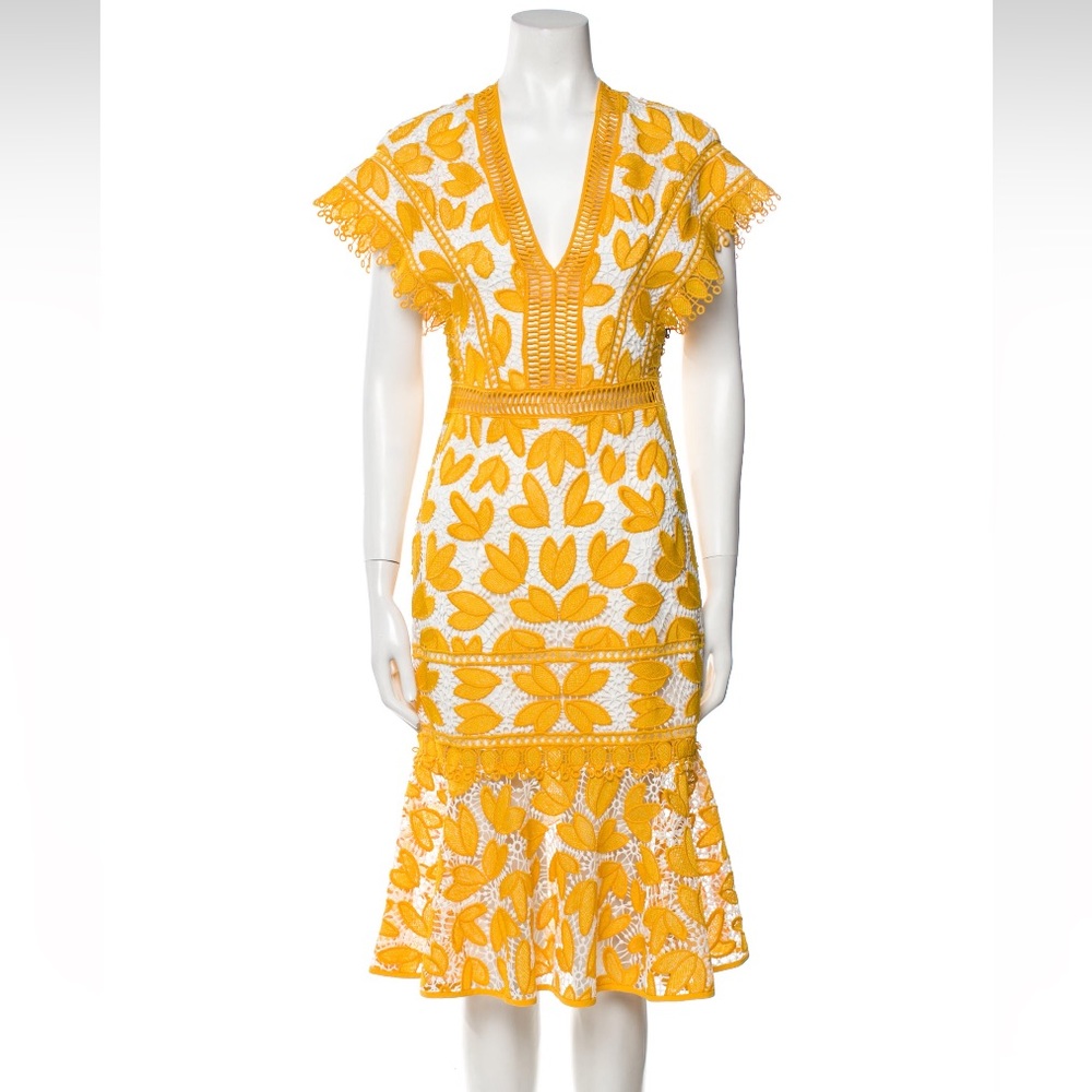 Saylor Yellow Lace Dress - Picture 4 of 4